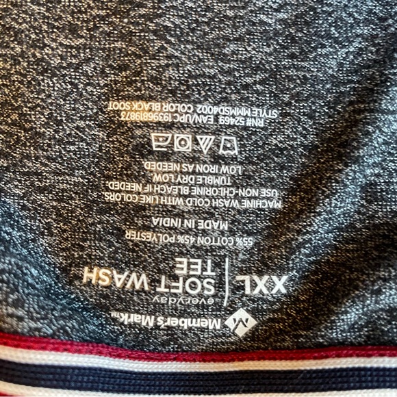 Soft Wash Tees- Dark Gray and blue striped 2 pack - Picture 3 of 4